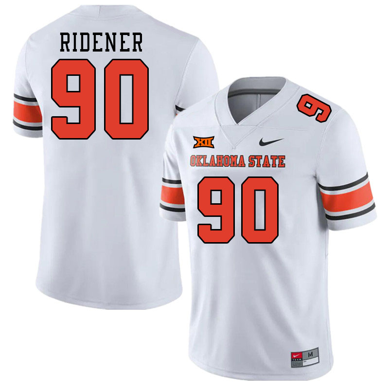 Men #90 AJ Ridener Oklahoma State Cowboys College Football Jerseys Stitched-White